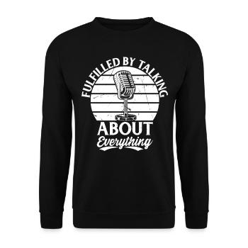 Fulfilled By Talking About Everything Podcaster Po - Unisex Sweatshirt - black - Front - Alina (178cm) & Michal (187cm)