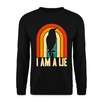 Vintage Rétro I Am A Lie - Sweat-shirt Unisexe - noir - Devant - Alina (178cm) & Michal (187cm)