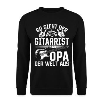 So sieht der beste Gitarrist und Opa aus - Gitarri - Unisex Pullover - Schwarz - Vorne - Alina (178cm) & Michal (187cm)