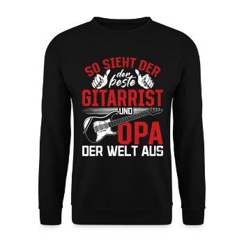 Gitarrist Opa - So sieht der beste Gitarrist und O - Unisex Pullover - Schwarz - Vorne - Alina (178cm) & Michal (187cm)