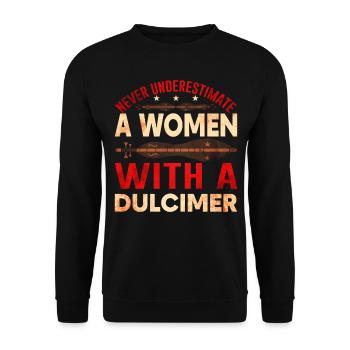 Dulcimer Instrument Women - Unisex Sweatshirt - black - Front - Alina (178cm) & Michal (187cm)