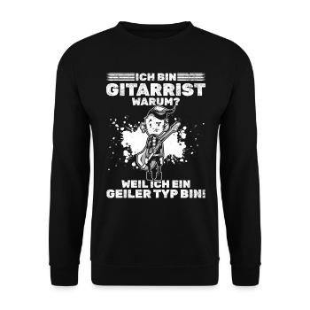 Bassist - Ich bin Gitarrist Weil Ich ein Geiler Ty - Unisex Pullover - Schwarz - Vorne - Alina (178cm) & Michal (187cm)