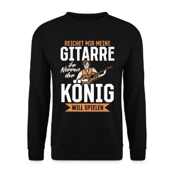 Reichet mir meine Gitarre - Gitarre Spieler Bass G - Unisex Pullover - Schwarz - Vorne - Alina (178cm) & Michal (187cm)