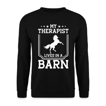 Mon thérapeute vit dans une grange - Sweat-shirt Unisexe - noir - Devant - Alina (178cm) & Michal (187cm)