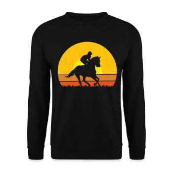 Fille Equitation Vintage Rétro - Sweat-shirt Unisexe - noir - Devant - Alina (178cm) & Michal (187cm)