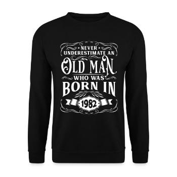1976 Birthday Party Old Year of Construction - Unisex Sweatshirt - black - Front - Alina (178cm) & Michal (187cm)