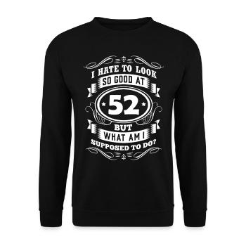 1978 Birthday Party Old year of construction November - Unisex Sweatshirt - black - Front - Alina (178cm) & Michal (187cm)