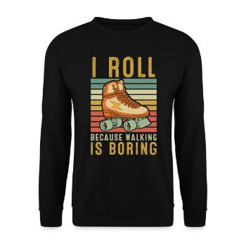 Inline Skate Gift Rollskates Roller 70s - Unisex Sweatshirt - black - Front - Alina (178cm) & Michal (187cm)