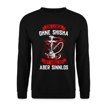 Shisha Geschenk für Wasserpfeife Shishabar Pfeife - Unisex Pullover - Schwarz - Vorne - Alina (178cm) & Michal (187cm)