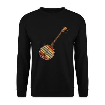 Banjo Shirts For Men Bluegrass Appalachia Folk - Unisex Sweatshirt - black - Front - Alina (178cm) & Michal (187cm)