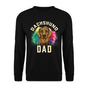 Dachshund Geschenk Dixie Wiener Doxie Dackel - Unisex Pullover - Schwarz - Vorne - Alina (178cm) & Michal (187cm)