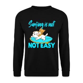 Surfing is not easy - Unisex Sweatshirt - black - Front - Alina (178cm) & Michal (187cm)