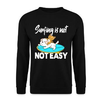 Surfing is not easy - Unisex Sweatshirt - black - Front - Alina (178cm) & Michal (187cm)