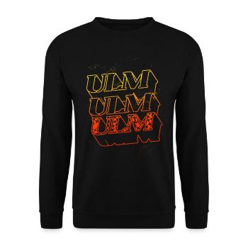 Ulm Deutschland Stadt Skyline Heimat Schrift - Unisex Pullover - Schwarz - Vorne - Alina (178cm) & Michal (187cm)