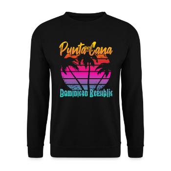 Punta Cana Dominican Republic - Unisex Sweatshirt - black - Front - Alina (178cm) & Michal (187cm)