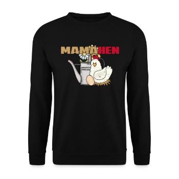 Arrosage de poulet vintage Mama Hen - Sweat-shirt Unisexe - noir - Devant - Alina (178cm) & Michal (187cm)