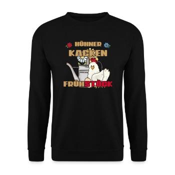 Vintage Chicken Watering Can Chicken Poop Breakfast - Unisex Sweatshirt - black - Front - Alina (178cm) & Michal (187cm)