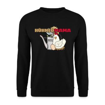 Vintage Huhn Gießkanne Hühnermama - Unisex Pullover - Schwarz - Vorne - Alina (178cm) & Michal (187cm)