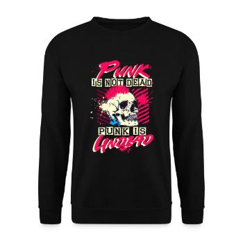 Punk is not dead Punk is undead emo-punk music - Unisex Sweatshirt - black - Front - Alina (178cm) & Michal (187cm)