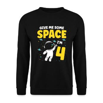 Gib Mir Etwas Platz, Ich Bin 4 Astronaut Happy - Unisex Pullover - Schwarz - Vorne - Alina (178cm) & Michal (187cm)