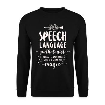 Speech Therapist Therapy Assistant - Unisex Sweatshirt - black - Front - Alina (178cm) & Michal (187cm)