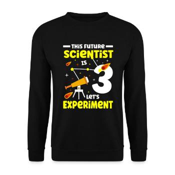 This future scientist is 3 Let - Unisex Sweatshirt - black - Front - Alina (178cm) & Michal (187cm)