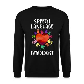 Speech Therapist Therapy Assistant - Unisex Pullover - Schwarz - Vorne - Alina (178cm) & Michal (187cm)