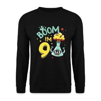 Ich Bin 9 Science Lover Future Scientist - Unisex Pullover - Schwarz - Vorne - Alina (178cm) & Michal (187cm)