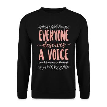 Speech Therapist Therapy Assistant - Unisex Pullover - Schwarz - Vorne - Alina (178cm) & Michal (187cm)
