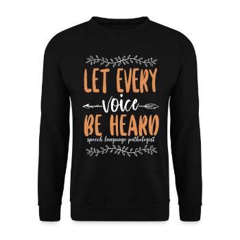 Speech Therapist Therapy Assistant - Unisex Pullover - Schwarz - Vorne - Alina (178cm) & Michal (187cm)