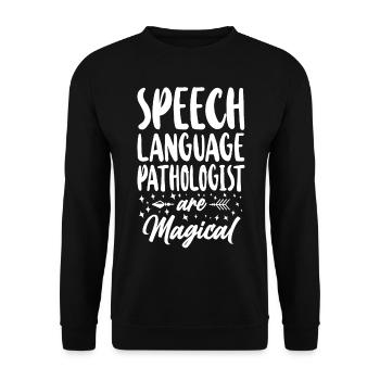Speech Therapist Therapy Assistant - Unisex Pullover - Schwarz - Vorne - Alina (178cm) & Michal (187cm)