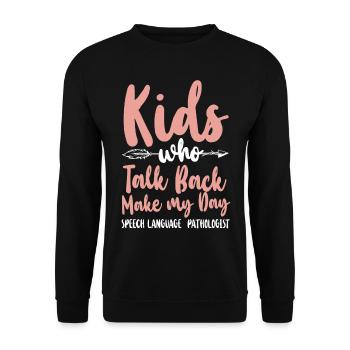Speech Therapist Therapy Assistant - Unisex Sweatshirt - black - Front - Alina (178cm) & Michal (187cm)