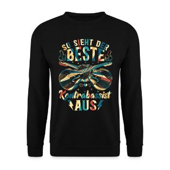 So sieht der Beste Kontrabassist aus - Kontrabass - Unisex Pullover - Schwarz - Vorne - Alina (178cm) & Michal (187cm)