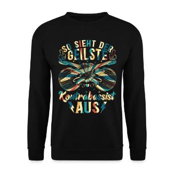 So sieht der Geilste Kontrabassist aus - Kontrabas - Unisex Pullover - Schwarz - Vorne - Alina (178cm) & Michal (187cm)