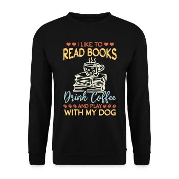 I Like To Read Books - Book Reading Dog Owner Dog - Unisex Sweatshirt - black - Front - Alina (178cm) & Michal (187cm)