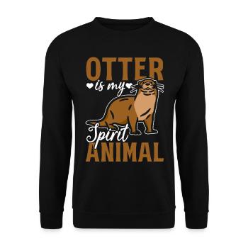 Otter Lover Cute Otter - Otter Is My Spirit Animal - Unisex Pullover - Schwarz - Vorne - Alina (178cm) & Michal (187cm)