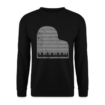 Piano - Unisex Sweatshirt - black - Front - Alina (178cm) & Michal (187cm)