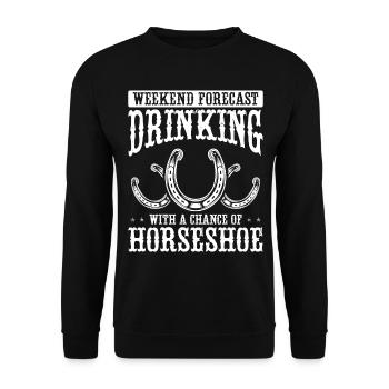 Horseshoe Pitching Beer Drinker Drinking Tosser - Unisex Pullover - Schwarz - Vorne - Alina (178cm) & Michal (187cm)