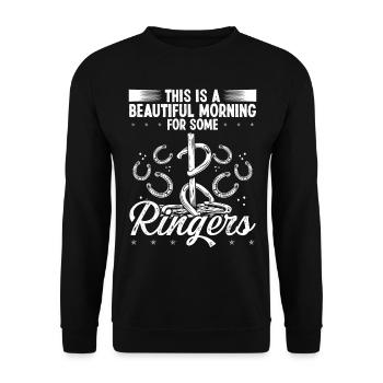 Horseshoe Pitching Thrower Game Ringer Tosser - Unisex Pullover - Schwarz - Vorne - Alina (178cm) & Michal (187cm)
