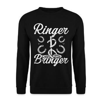 Horseshoe Pitching Throw Ringer Bringer Tosser - Unisex Sweatshirt - black - Front - Alina (178cm) & Michal (187cm)