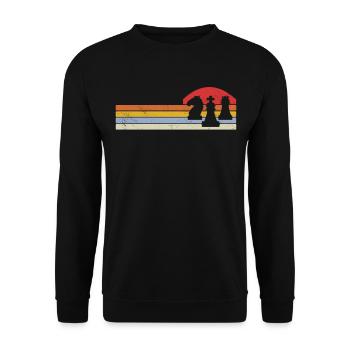 Schach Spieler - Unisex Pullover - Schwarz - Vorne - Alina (178cm) & Michal (187cm)