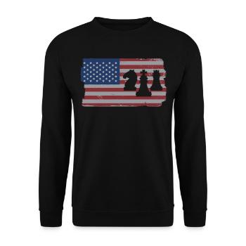 Schach Spieler - Unisex Pullover - Schwarz - Vorne - Alina (178cm) & Michal (187cm)