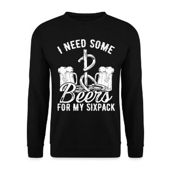Horseshoe Pitching Beer Drinking Sixpack Tosser - Unisex Pullover - Schwarz - Vorne - Alina (178cm) & Michal (187cm)