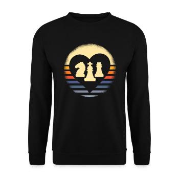 Schach Spieler - Unisex Pullover - Schwarz - Vorne - Alina (178cm) & Michal (187cm)