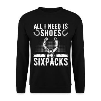 Horseshoe Pitching Shoes and Sixpacks Tosser - Unisex Sweatshirt - black - Front - Alina (178cm) & Michal (187cm)