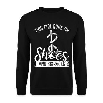 Horseshoe Pitching Girl Shoes Sixpacks Tosser - Unisex Pullover - Schwarz - Vorne - Alina (178cm) & Michal (187cm)