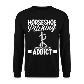 Horseshoe Pitching Thrower Pitcher Addict Tosser - Unisex Pullover - Schwarz - Vorne - Alina (178cm) & Michal (187cm)