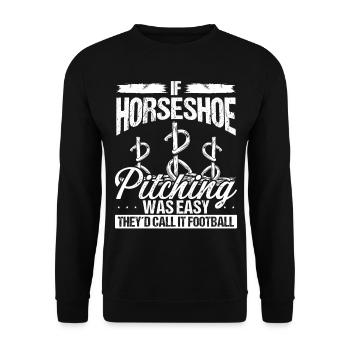 Horseshoe Pitching Thrower Game Pitcher Tosser - Unisex Pullover - Schwarz - Vorne - Alina (178cm) & Michal (187cm)