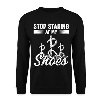 Horseshoe Pitching Stop Staring at my Shoe Tosser - Unisex Sweatshirt - black - Front - Alina (178cm) & Michal (187cm)