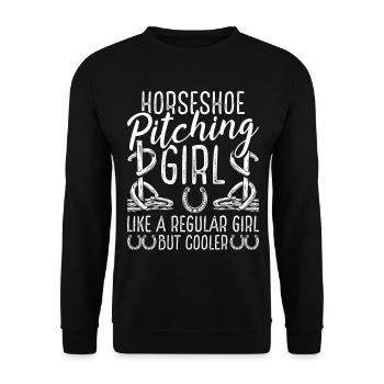 Horseshoe Pitching Thrower Girl Women Tosser - Unisex Sweatshirt - black - Front - Alina (178cm) & Michal (187cm)